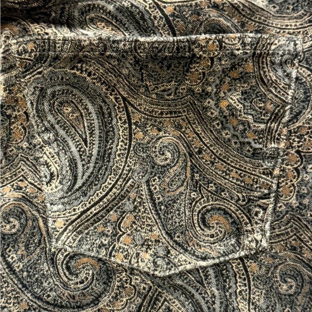 GAP Boot Cut Stretch Velvet Paisley Print Jeans 4a Black - Picture 5 of 8